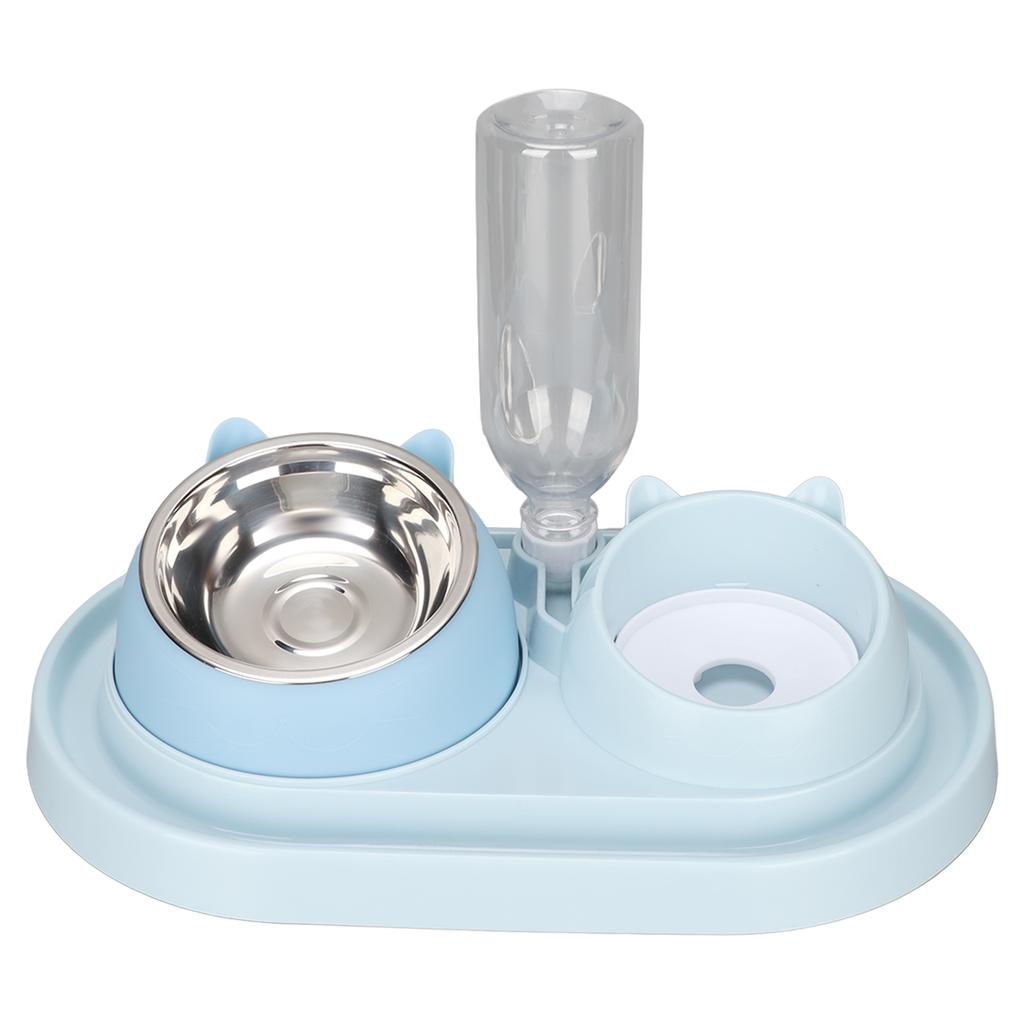 Cat Food and Water Bowl Set Slow Feeding Automatic Drinking Water and Cat Food Bowl for Puppy