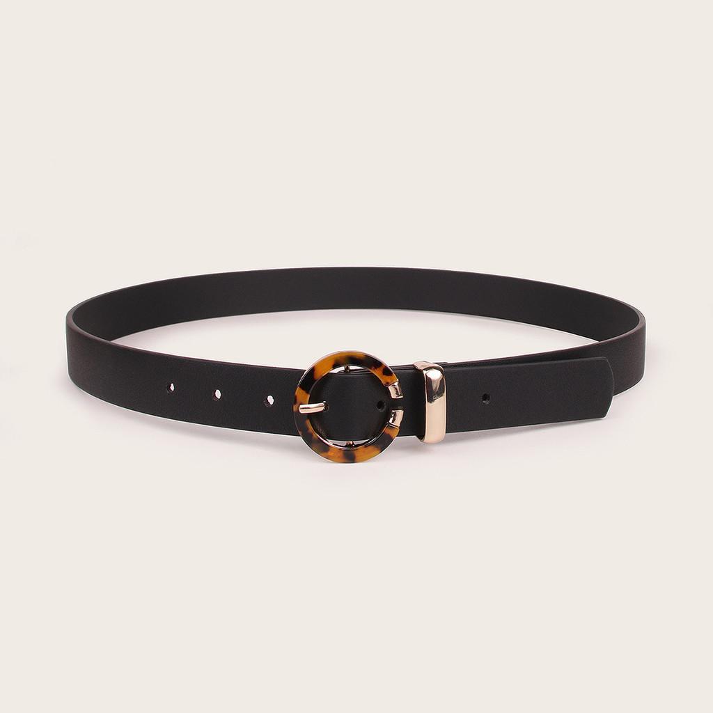 Leatherlike Belt For Women With Alloy Buckle And Geometric Design For Casual Wear