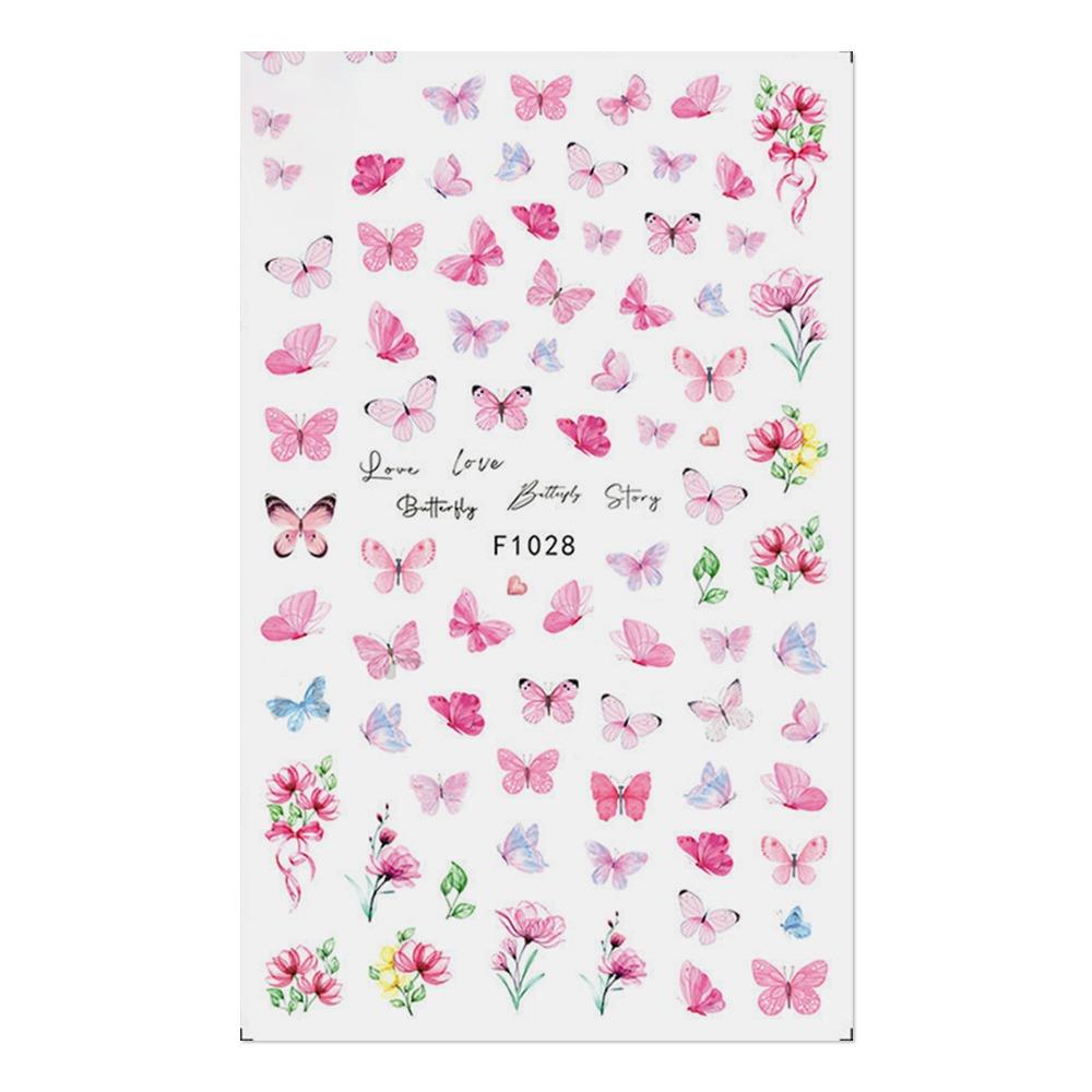Purple Petals Nail Stickers Blossom Pink Nail Tips Decoration New Creative Decals Nail Art
