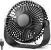 USB Desk Fan, 3 Speeds Strong Airflow, 5.5 Inch Portable 90° Rotate Quiet Cooling, Small Personal Table Fans for Bedroom Home Office Travel Black