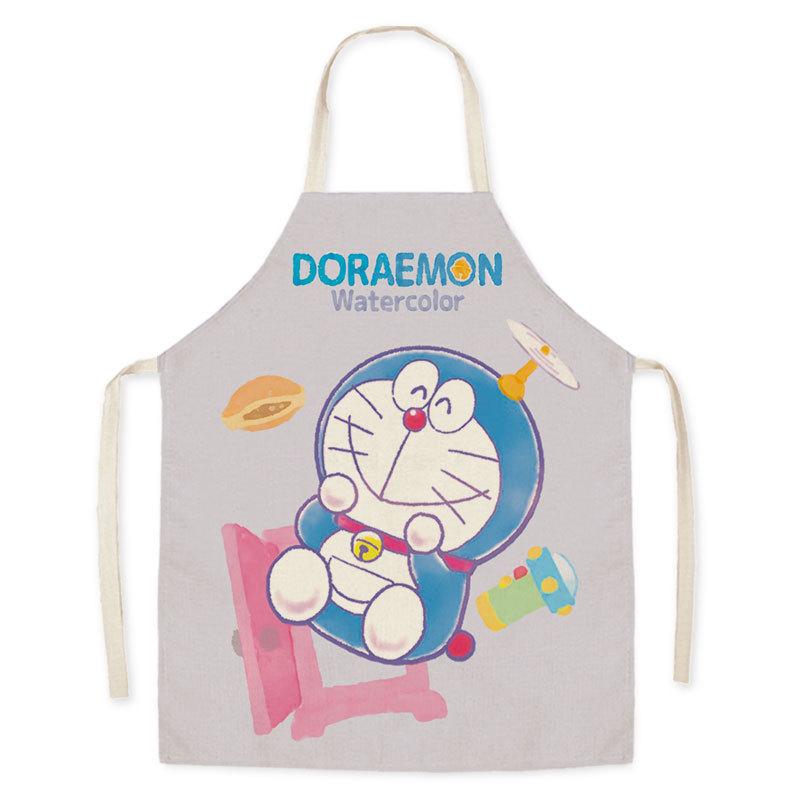 Doraemon Cartoon Cute Apron for Home Kitchen, Supermarket, Catering, Milk Tea Shop Workwear