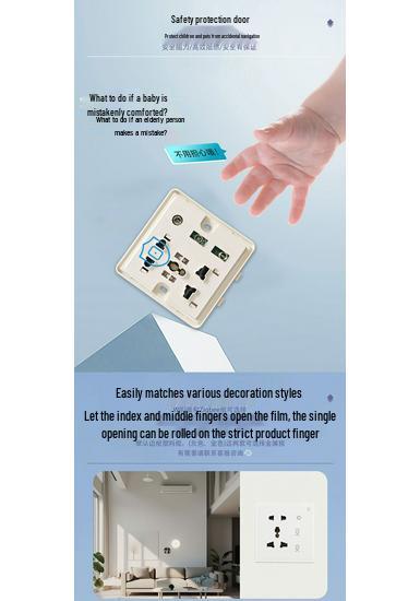 Smart Graffiti WiFi/Zigbee Voice-Controlled Wall Socket Switch with Light, Single/Double Pole, Five-Hole Timer.