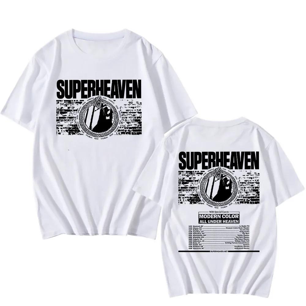 Short Sleeve UnisexWomen Tee Shirt Rock Band SUPERHEAVEN Tour 2026 Tshirt Unisex Streetwear Cotton Summer Fashion Hip Hop Tshirts S