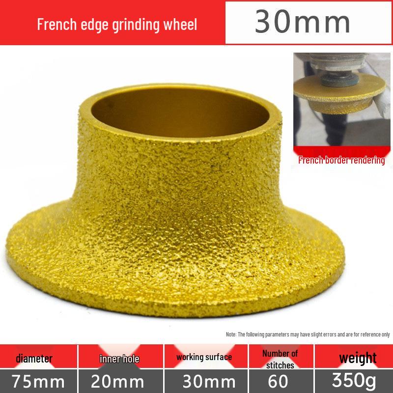 Brazed Diamond Flat Angle Grinder for Roman Column Quartz Stone & Ceramic Tile Edge Grooving.