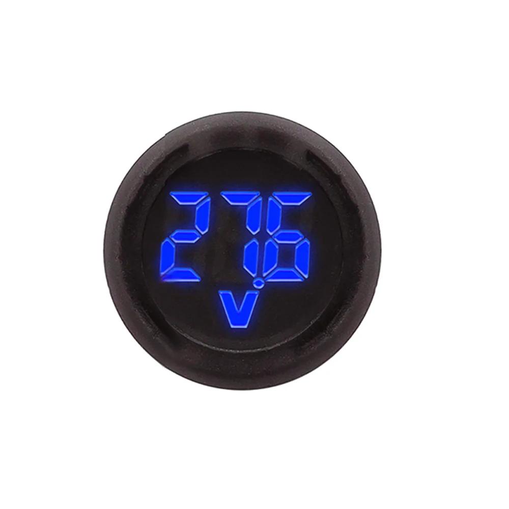 1/2PCS Round LED Digital Display Circular Two-wire Voltmeter DC 4-100V Car Voltage Gauge Display Reverse Connection Protection