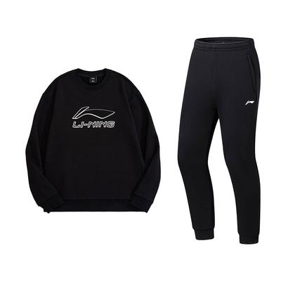 Casual Letter Print Crew Neck Pullover Sweatshirt And Comfortable Long Pants Set Men Sets AWDUH43-1+AKLUA73-6