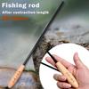 1pz 1.2/1.5/1.8/2.1M Canna da Pesca Piccola in Carbonio Portatile Leggera Mini Canna a Mano per Stream Feeder Gamberi per Bambini Principianti