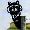 Iron Raccoon Cutout Metal Garden Decor Farmhouse Fence Ornament