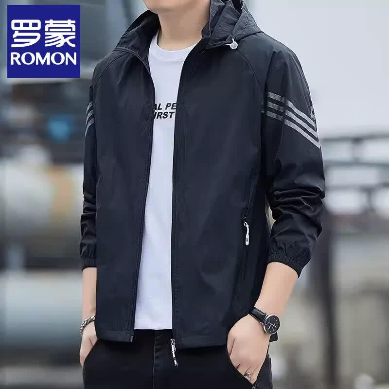 Romon Men s Ice Silk UV Protection Hoodie Jacket M