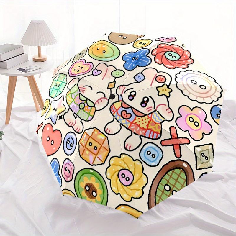 1pc Button Friends Automatic Opening/closing Umbrella with Auto Open/Close, Windproof, Foldable Sunshade, Perfect Gift for Friends, Durable