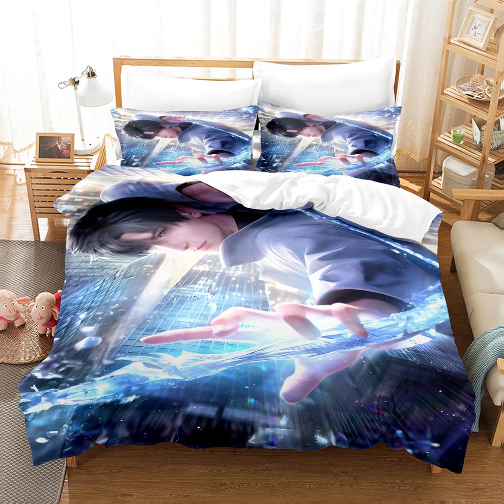 3D Anime Bedding Set Love And DeepSpace Printed Bed Supplies Set Duvet Cover Skin Friendly Soft Bed Set Luxury Birthday Gift