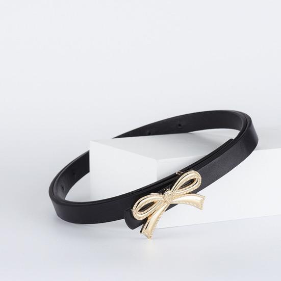 Damer Belte Ensfarget Tynt Faux Skinn Midjebånd med Sløyfedekorasjon Design med Flere Hull Justerbar Lengde Kjole Skjorte Belte