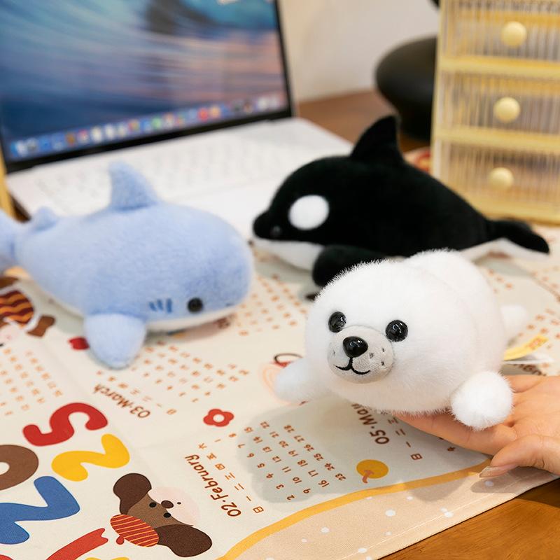 Ocean Series Black Killer Whale Plush Toys Aquarium Souvenirs Seal Palm Treasure Event Sprinkle Sharks