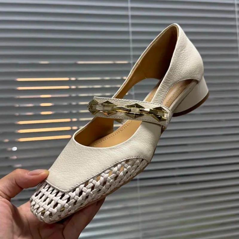 

Модные сетчатые женские лоферы, туфли, дизайнерские женские сандалии с крупным плетением, неглубокие, лето 2025, элегантный тренд, платье Mujer De Zapatillas 40 бежевый