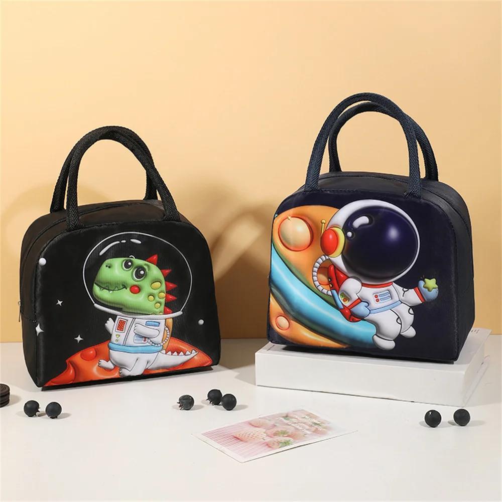 Cartoon Animal Pattern Lunch Bag Thickened Handheld Bento Bag