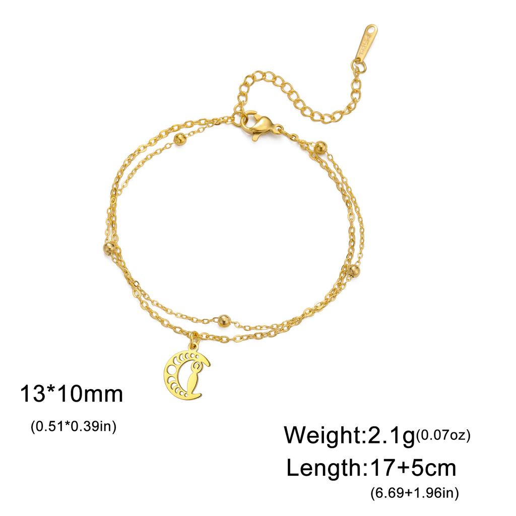 LIKGREAT Classic Crescent Triple Moon Goddess Bracelets Stainless Steel Wicca Hecate Fertility Amulet Jewelry Lucky Women Gifts