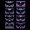 New Music Festival Bronzing Powder Fluorescent Face Sticker Waterproof Nightclub Makeup Dance Neon Luminous Tattoo Sticker