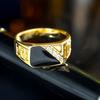 Ajojewel Size 7 12 Classic Gold Color Color Rhinestone Men Rings Black Enamel Male Finger Rings Best SellingClassic Finger Ring