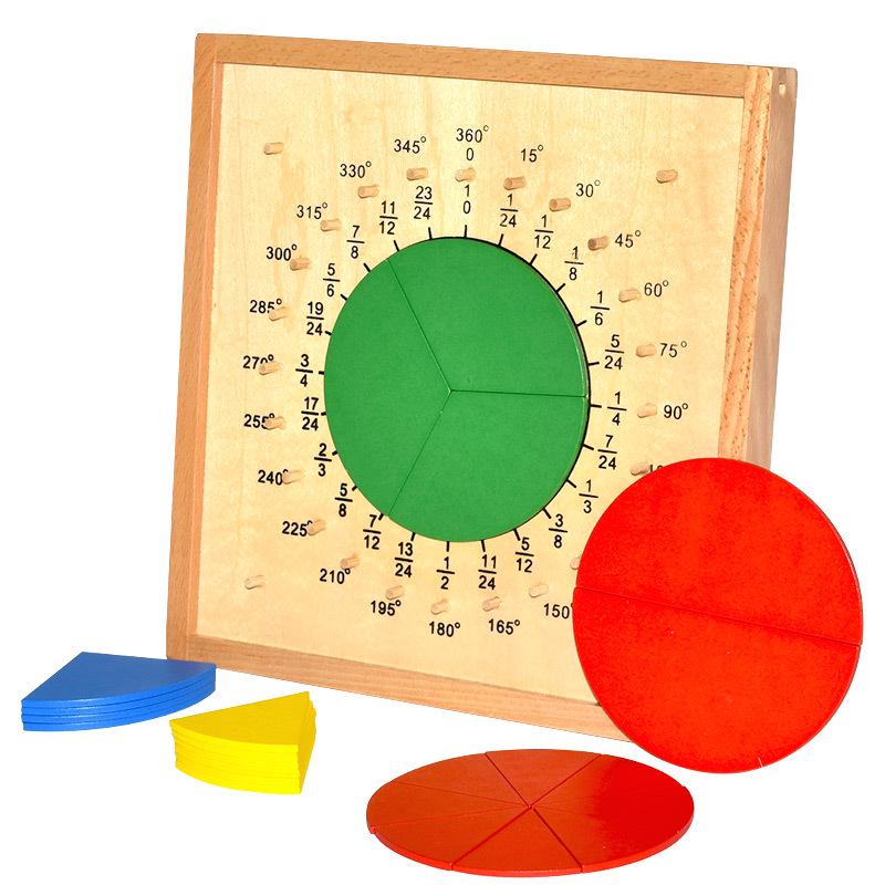 Montessori Math Fraction Puzzle Board for Early Education Kids