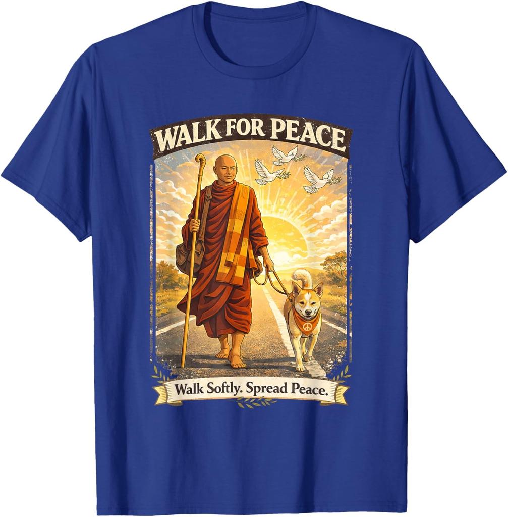 Walk for Peace Monks with Aloka The Peace Dog Unisex T-Shirt