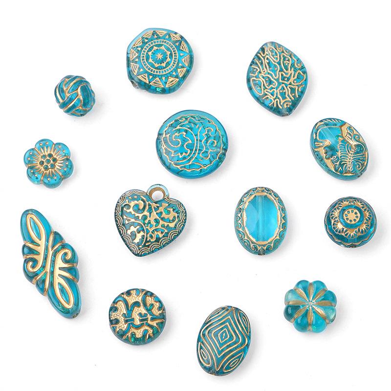 Baroque Gilded Oval Olive Flat Beads for DIY Jewelry & Earrings