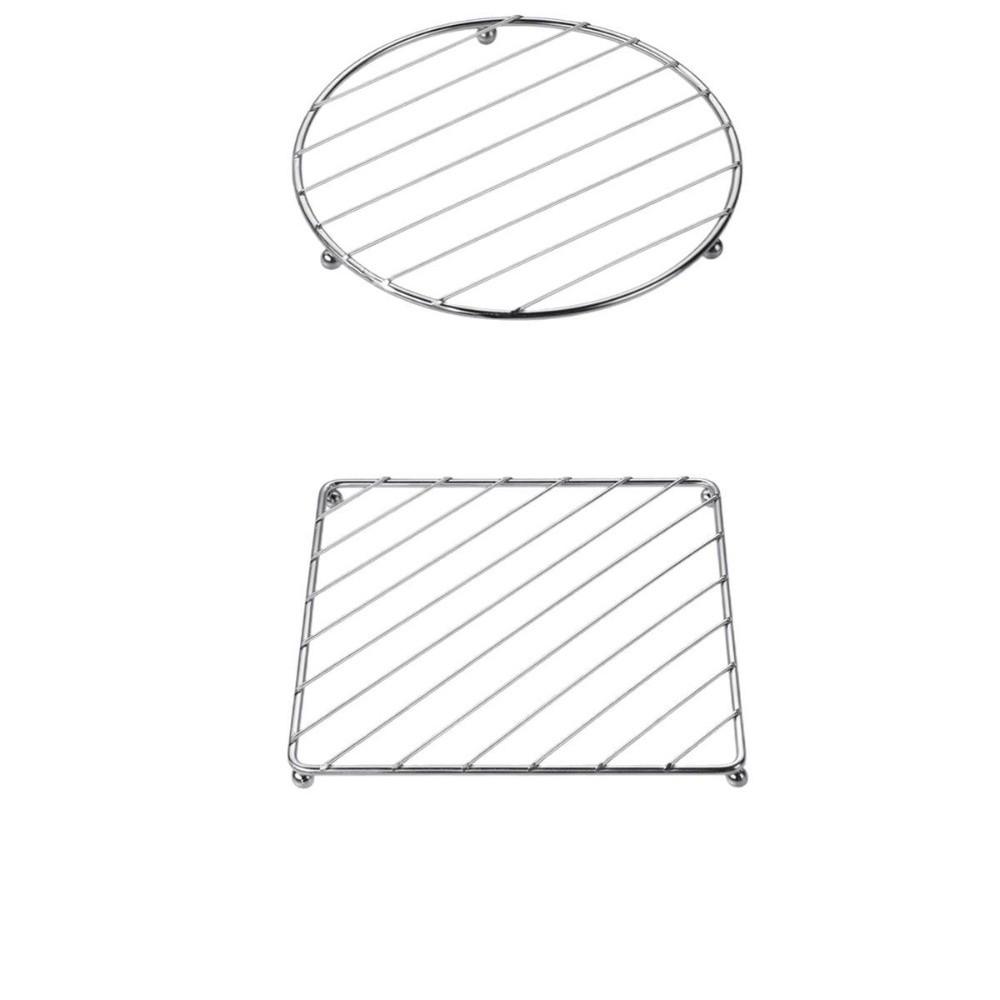 Stainless Steel Pot Holder Heat Resistant Protective Metal Insulation Pad Easy Clean Non Slip Kitchen Tableware Drain Pad