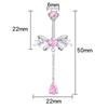 Sweet  Bowknot Heart Navel Ring For Women Girl Exquisite Shining Zircon Belly Button Ring Sexy Body Piercing Jewelry Gift