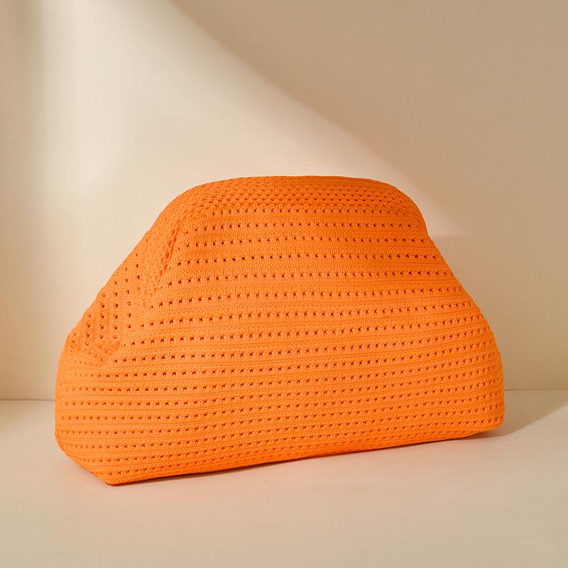 Nuova Borsa da Spiaggia Lavorata a Maglia: Elegante Pochette a Nuvola con Grande Capienza e Design Color Block