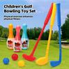 ABS Plastic Children Golf Toy Set With Golf Club Golf Ball and Bowling Pin for Indoor Exercise and Outdoor Training Use