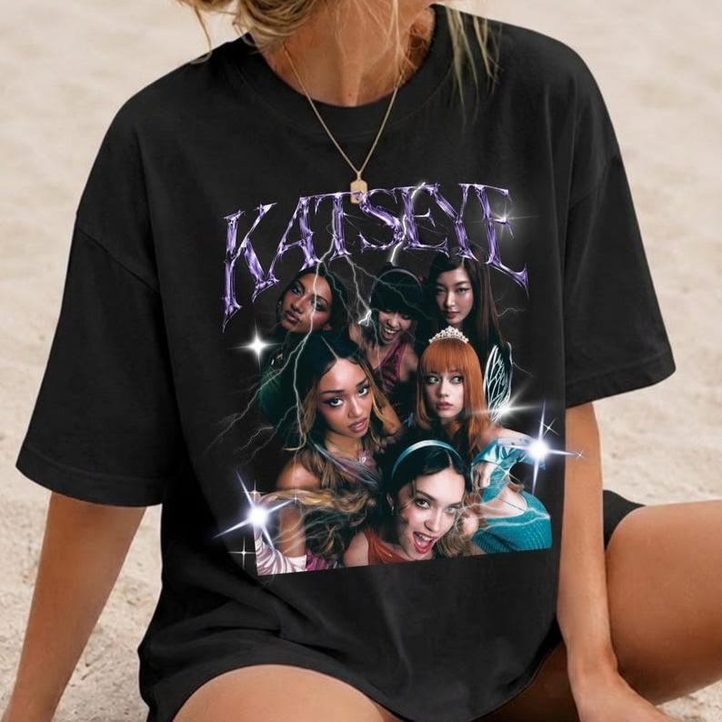2026 Summer Hot Sale KATSEYE Kpop Group T-shirt Men Women Harajuku Hip Hop Punk Round T-shirt Y2K Gothic Cotton Oversized T-shirts