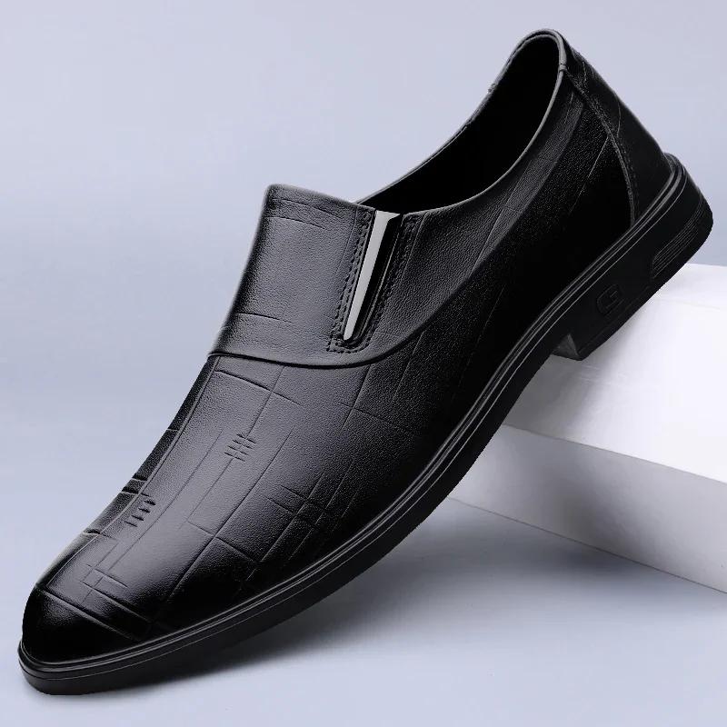 

Fashion Genuine Leather Shoes Men Black Brown Man Oxfords Shoes Man Designer Business Walking Mens Shoes Fashion British Casual Loafers 37 чёрный