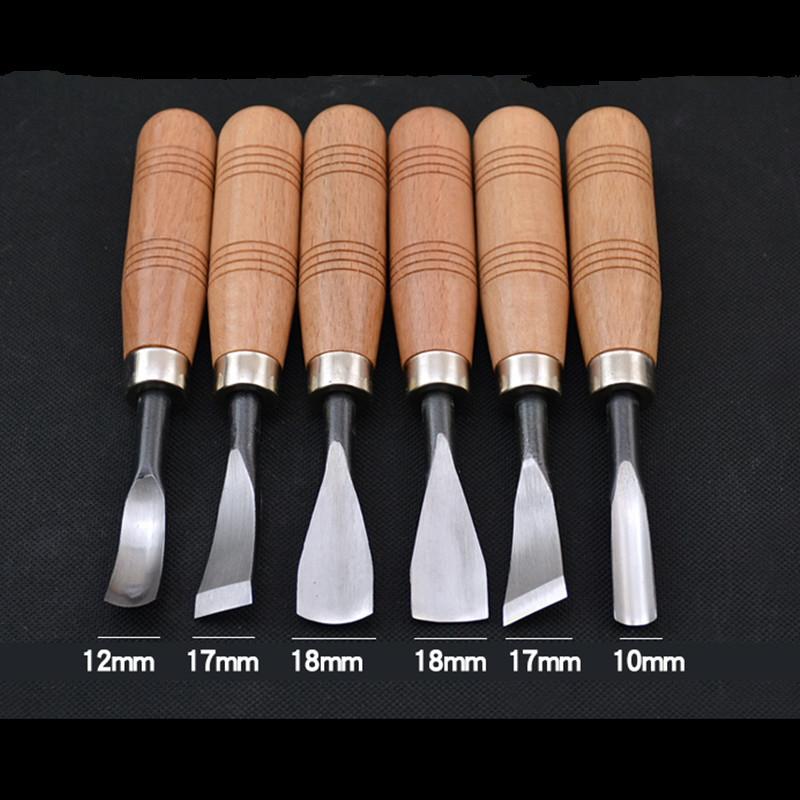6Pcs Woodcut Knife Wood Carving Chisel Set Chip Detail Carving Chisels Kit Wood Carpenter Hand Tools for Working DIY