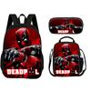 Deadpool  School 3Pcs Set Backpack+lunch Box+Pencil Case Fashion Schoolbag Backpack Trend Kids Gift Practical Multifunctional