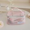 Portable Travel Toiletry Bag with Pearl Zipper Mesh Design for Organized Cosmetics on Journeys