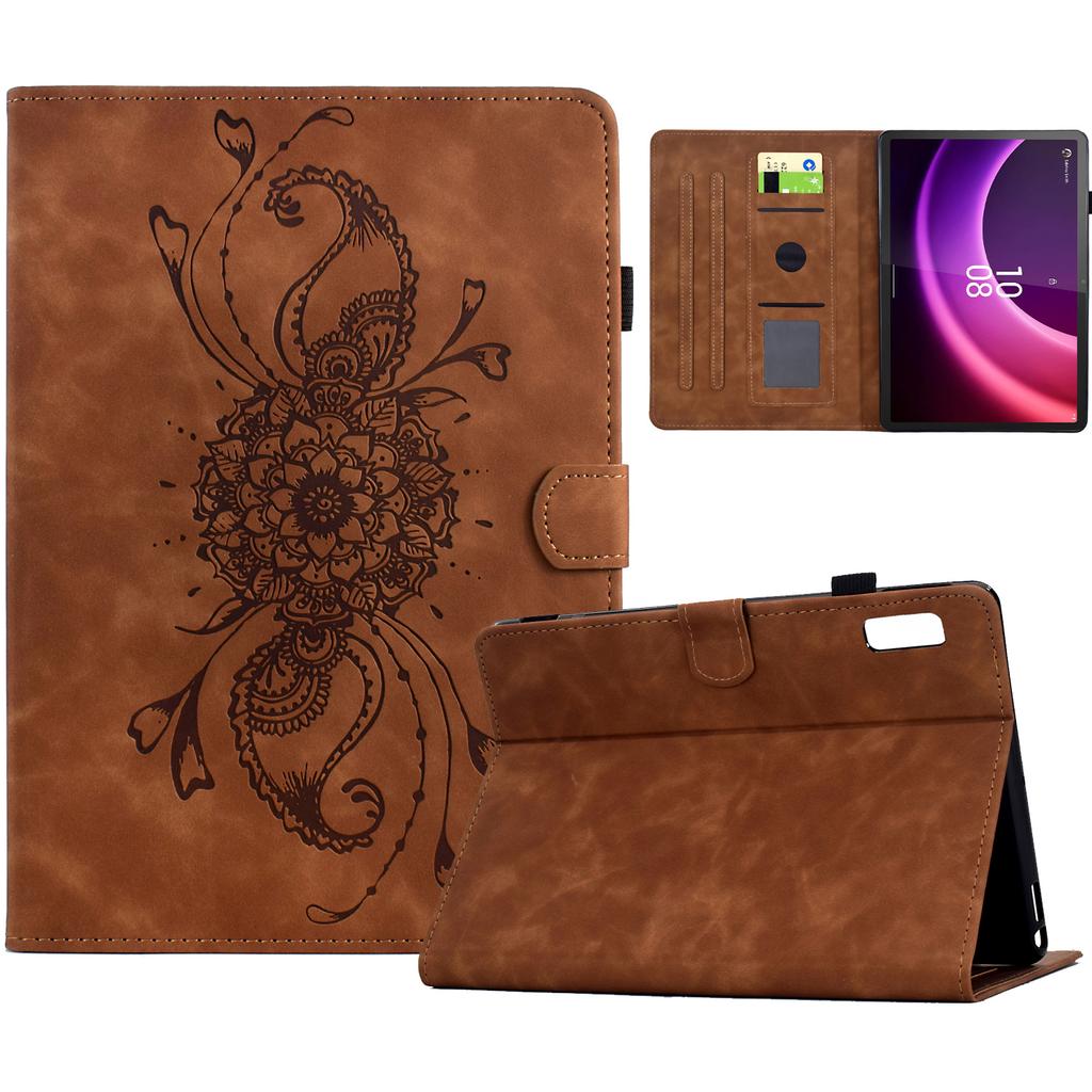 Pro Lenovo Tab P11 Gen 2/Xiaoxin Pad Plus (2023) Pouzdro Mandala Vytištěný Kožený Kryt na Tablet se Sloty na Karty