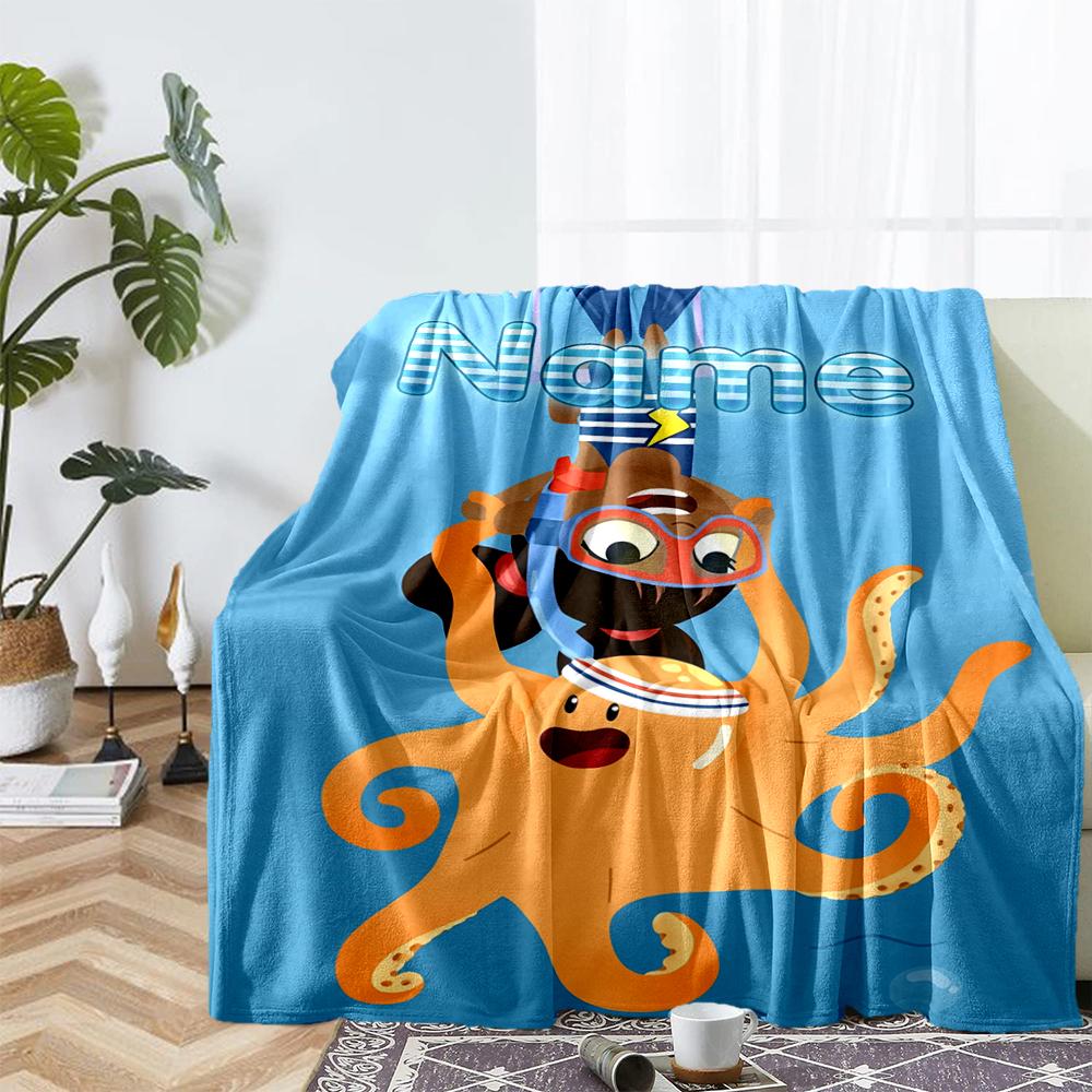 Custom Name Yakka Dee Theme Printed Blanket - Perfect for Couch, Bed, Travel & Outdoor Use | Machine Washable, Cozy & Durable.