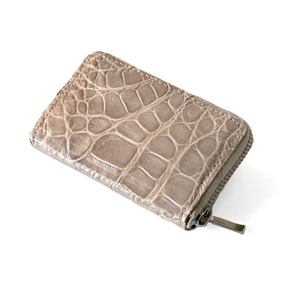 

Crocodile Mini Coin Case Genuine Leather Wallet Coin Purse Leather [Laquju] Men s Women s (Rich Grey)