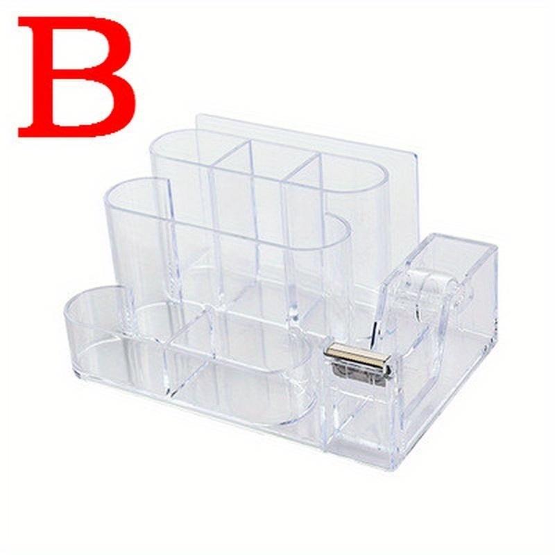 

Прозрачный ящик для хранения канцелярских принадлежностей, креативный настольный органайзер, пластиковый отсек, держатель для ручек, офисные принадлежности