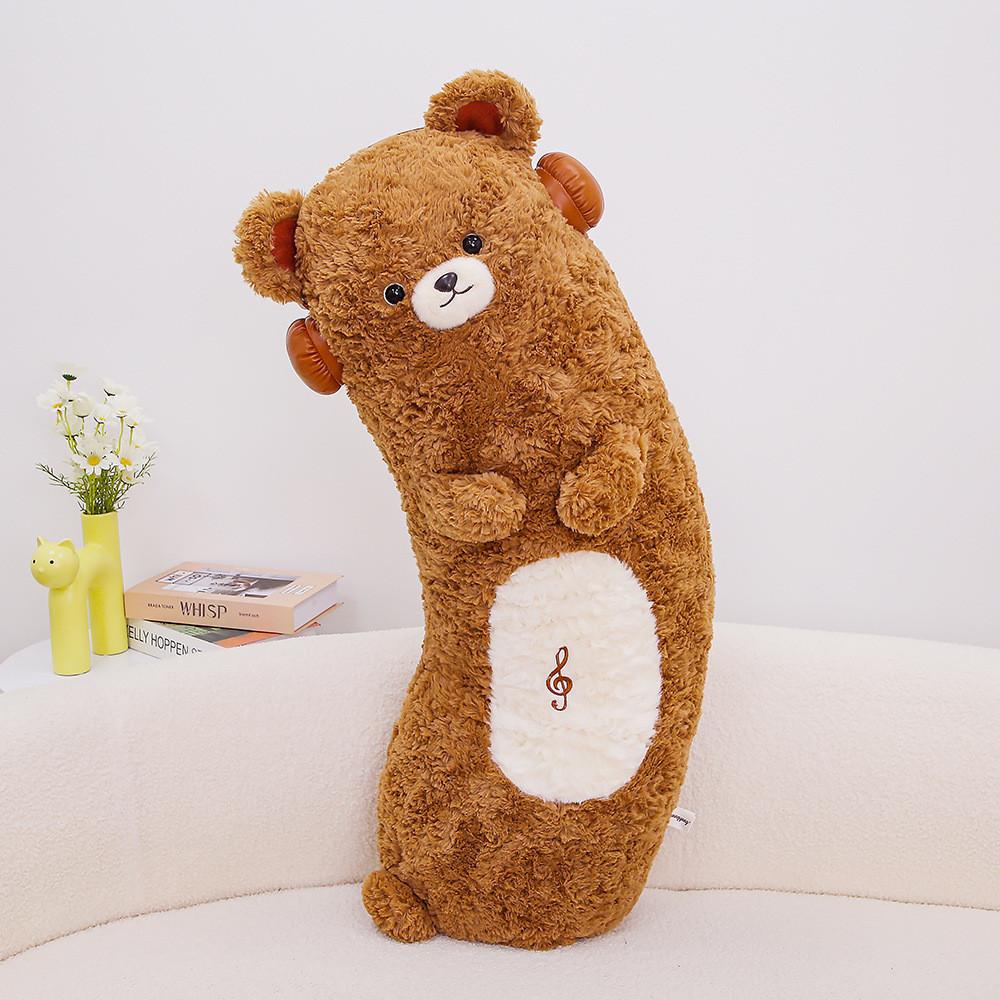 

Cute Cartoon Bear Plush Pillow With Polyester Filling For Children Bedside Comfort 75cm коричневий