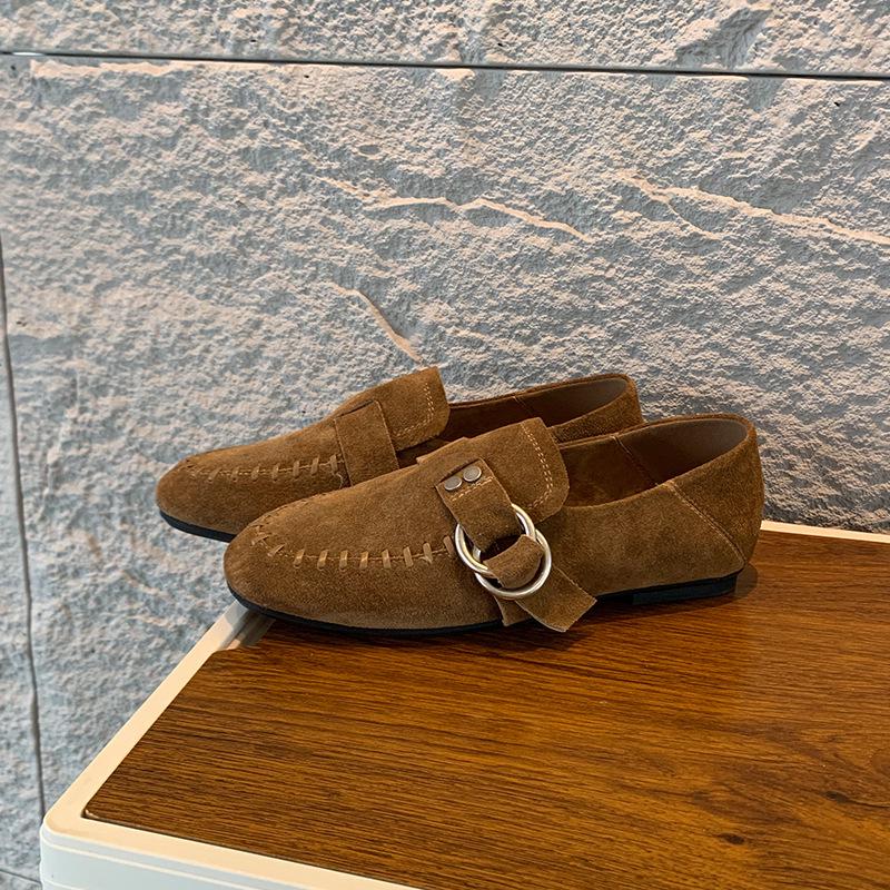 Женские осенние лоферы из овчины 2025 Удобная Легкая Модная Обувь Двойного Назначения 40 верблюд 6630₽