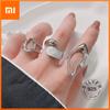 925 Sterling Silver Rings For Women Trendy Fashion O White Stone Hug Hollowout Shape Handmade Couple Jelwery For Party Gift