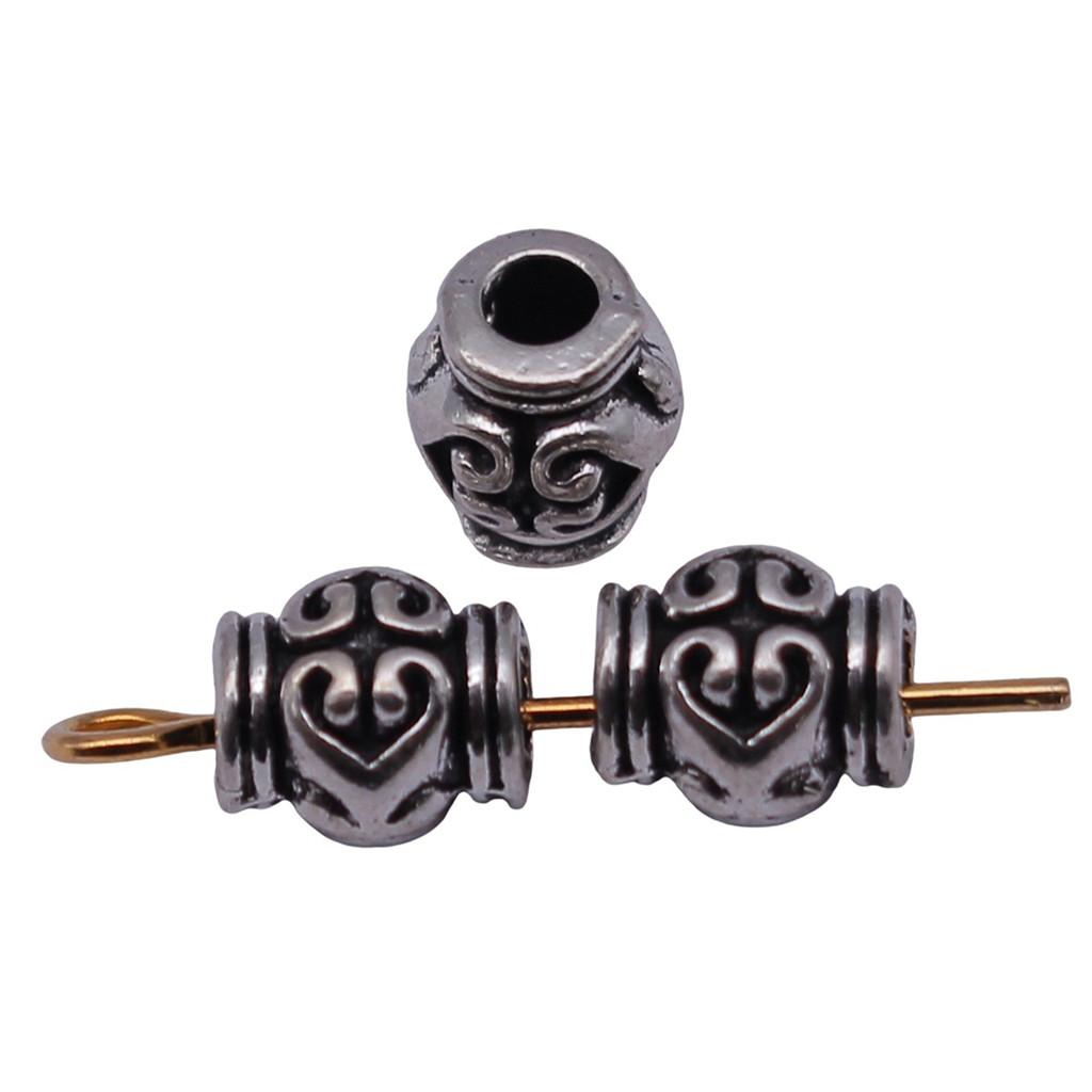 Multi Color Spacer Beads Ornate Metal Big Hole Beads For Jewelry Projects