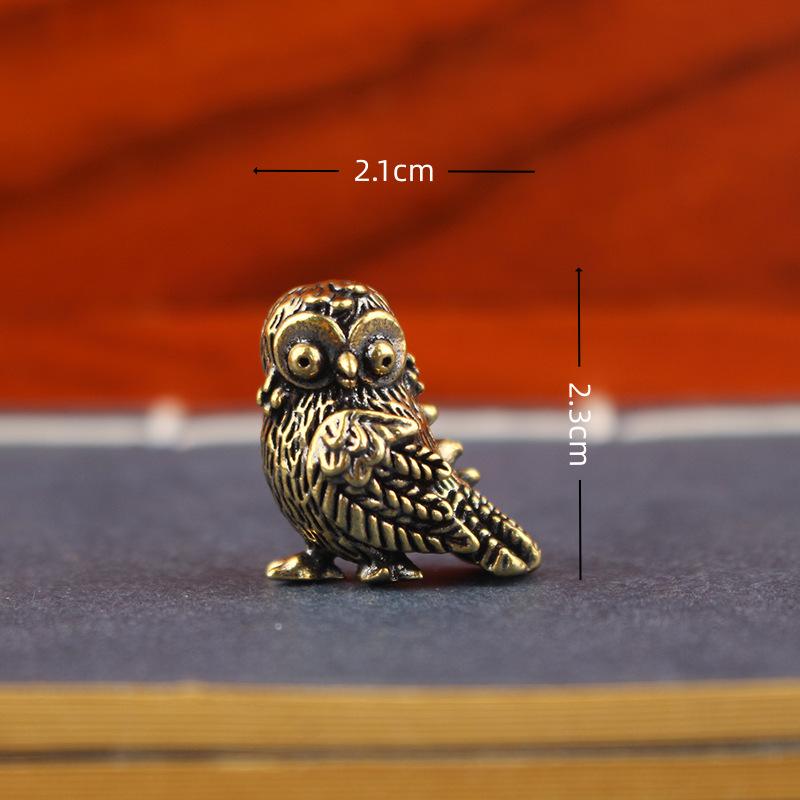 1PC Owl Brass Ornament Handmade Boho Decor Creative Figurine Small Desk Decorations Unique Gift for Home Luxury Decor Home Decor Owl Baby