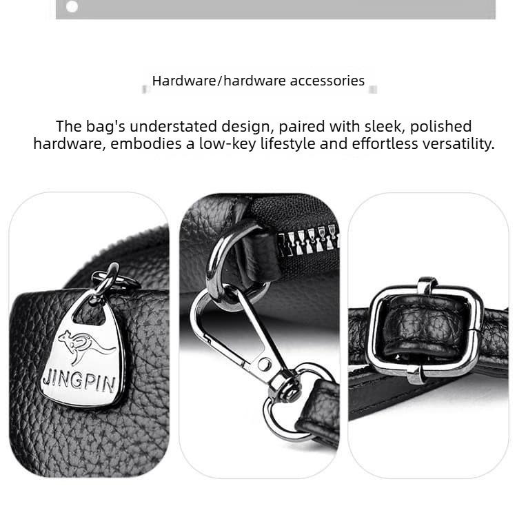 Lychee Pattern Soft Leather Messenger Bag Female