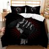 Gaming Duvet Cover Set Sugar Skull Gamer Bedding Spider Web Halloween Polyester Duvet Cover Kids Juvenile Hand Skeleton Gamepad