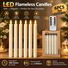 LED Electronic Candle Wavy Long Stem Remote Control Timer Smokeless Decor
