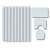 Fashion Textured Bathroom Shower Curtain Floor Mat Toilet Cover Foot Mat Four-Piece Set