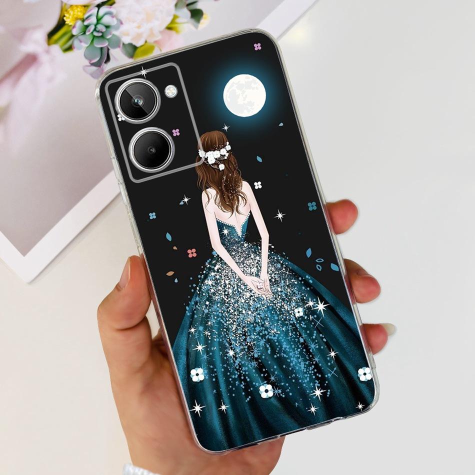 Cute Flower Cat Painted Case For Realme 10 / Realme 10 Pro / Realme 10 Pro+ Soft Silicone TPU Cover For Realme10 4G 10Pro Plus