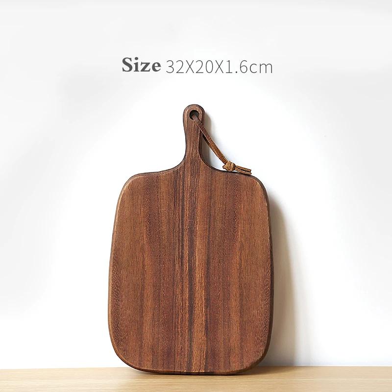 Japanese Wooden Pizza Plate Steak Wooden Tableware Bread Board Wood Tray Western Food Set Dinner Plates Solid Wood Steak Plate