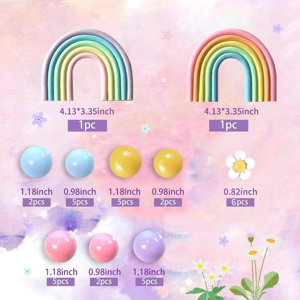 34 Pcs Cake Toppers Boho Cake Topper Hippie Party Decorations with Flower Bus for Girl Birthday Party Boho Party Supplies